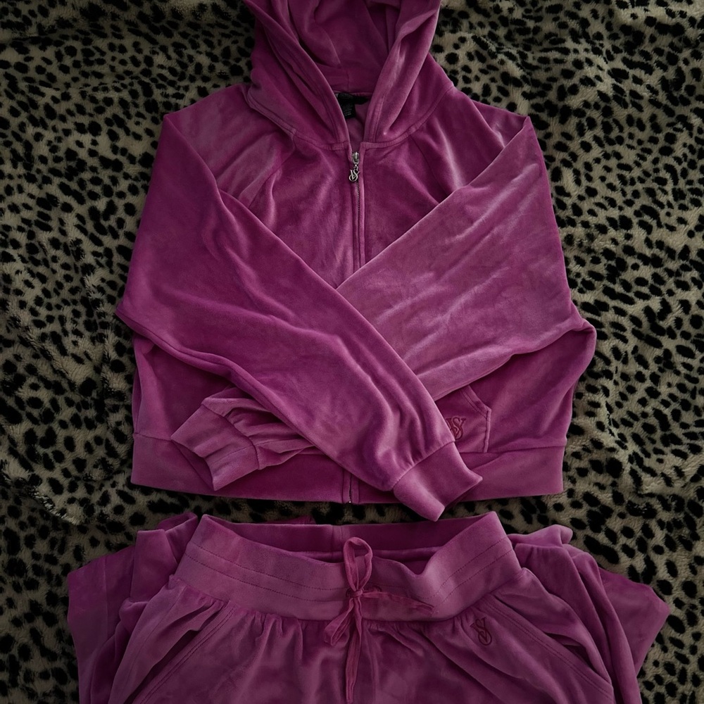 Pink velour victoria secret tracksuit and pants- super cute and super soft!